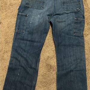 Carhartt Blue Relaxed Fit Jeans with Distressed Look